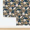 Traditional Navy Floral Heritage Revival Botanical White Flower Poppies Roses Peonies Custom Removable Wallpaper by Spoonflower Peel & Stick Wallpaper 2FT Wide